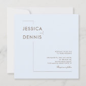 モダンスミニマルエレガントクリプト水色の正方形 招待状 (正面)