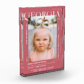 モダンスミニマルナップショット | 任意の年誕生日 フォトブロック (左)