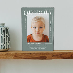 モダンスミニマルナップショット   任意の年誕生日 フォトブロック