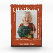 モダンスミニマルナップショット | 任意の年誕生日 フォトブロック (正面)