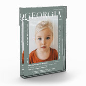 モダンスミニマルナップショット | 任意の年誕生日 フォトブロック (左)