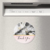 モダンスモーキーな灰色の大理石と金ゴールドリボ感謝していンYo マグネット (インサイチュ (食洗機))