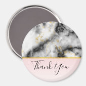 モダンスモーキーな灰色の大理石と金ゴールドリボ感謝していンYo マグネット (正面/裏面)