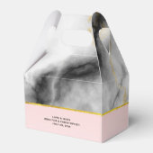 モダンスモーキーな灰色の大理石と金ゴールドリボ結婚ン フェイバーボックス (裏面サイド)