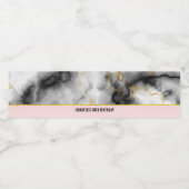 モダンスモーキーグレイ大理石金ゴールド誕生日 ペットボトルラベル (シングルラベル)