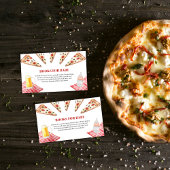 モダンスライス素朴ピザのビール本ベビーシャワー エンクロージャーカード