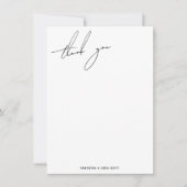 モダンスリムエレガント書道シンプル サンキューカード (正面)