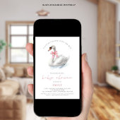 モダンスワンピンクボウベイビーシャワー 招待状