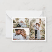 モダンス結婚の3枚の写真感謝してい ノートカード (正面)