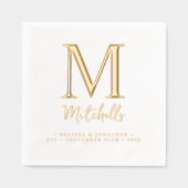 モダンス結婚シエレガントッカスタムク金ゴールド 箔ナプキン (正面)