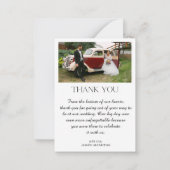 モダンス結婚トの4枚の写真をコラージュ感謝していす ノートカード (裏面)