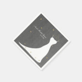 モダンス結婚ドレス&金ゴールドハートブライダルシャワー スタンダードカクテルナプキン (角)