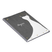 モダンス結婚ドレス&金ゴールドハートブライダルシャワー ノートブック (右側)