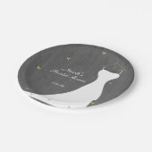 モダンス結婚ドレス&金ゴールドハートブライダルシャワー ペーパープレート (アングル)