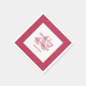 モダンス結婚マゼンタレッドトレンディー新郎新婦 スタンダードカクテルナプキン (角)