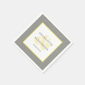 モダンズグ結婚レーイエロートレンディー新婦&新郎 スタンダードカクテルナプキン (角)