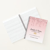 モダンズピ結婚ンクグリッタードリップ&ゴールデンリングや輪 ノートブック (内部)