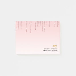 モダンズピ結婚ンクグリッタードリップ&ゴールデンリングや輪 ポストイット