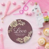 モダンズプレートシックバラブルガンディーレッド ペーパープレート (パーティー)