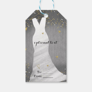 モダンズ結婚ドレス紙吹雪ハートブライダルシャワー ギフトタグ