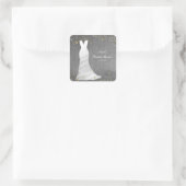 モダンズ結婚ドレス紙吹雪ハートブライダルシャワー スクエアシール (バッグ)