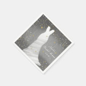 モダンズ結婚ドレス紙吹雪ハートブライダルシャワー スタンダードカクテルナプキン (角)