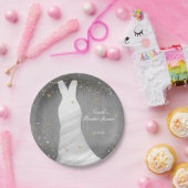 モダンズ結婚ドレス紙吹雪ハートブライダルシャワー ペーパープレート (パーティー)