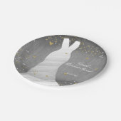 モダンズ結婚ドレス紙吹雪ハートブライダルシャワー ペーパープレート (アングル)