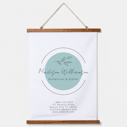 モダンセラピストスタイリストスパミニマリスト植物学 吊り下げ型タペストリー (正面)