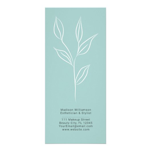 モダンセラピストスタイリストスパ植物価格表 ラックカード (裏面)