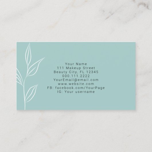 モダンセラピストスタイリストスパ植物写真準備 名刺 (裏面)