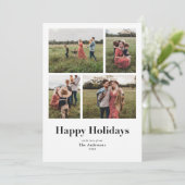 モダンセリフ複数写真ハッピーホリデー シーズンカード (スタンド正面)