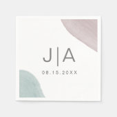 モダンセレニティ | モノグラムペーパーナプキン スタンダードカクテルナプキン (正面)