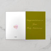 モダンセージとフローラ結婚ズ 箔グリーティングカード (外側レイダウン)