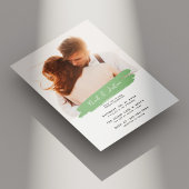 モダンセージとブラシパーソナライズされたストロ結婚ーク 招待状