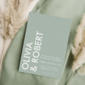 モダンセージグはっきりしたリー結婚ミニマル 招待状