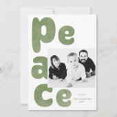 モダンセージグリーンのPEACE 写真 シーズンカード (正面)