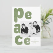 モダンセージグリーンのPEACE 写真 シーズンカード (スタンド正面)
