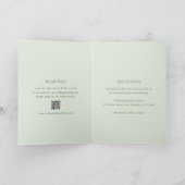 モダンセージグリーンのQRコード エレガントな結婚式 招待状 (内部)