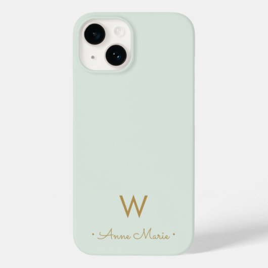 モダンセージグリーンスクリプトモノグラム Case-Mate iPhoneケース (裏面)