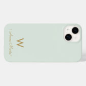 モダンセージグリーンスクリプトモノグラム Case-Mate iPhoneケース (裏面 (横))