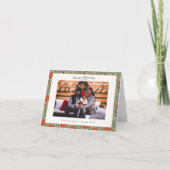 モダンセージグリーンポインセチア 写真入りクリスマスカード シーズンカード (正面)