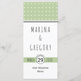 モダンセージグリーン結婚タイポグラフィの名刺 メニュー