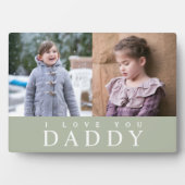 モダンセージグリーン2枚フォトコラージュ I Love You Daddy フォトプラーク (正面)