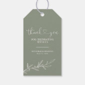 モダンセージミニマルグリ結婚ン・ボホ ギフトタグ (裏面)