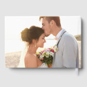 モダンセージ結婚グリーンのフォイルのゲストブック ゲストブック (裏面)