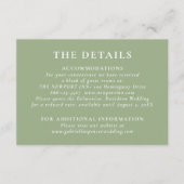 モダンセージ結婚グリーン詳細 エンクロージャーカード (正面)