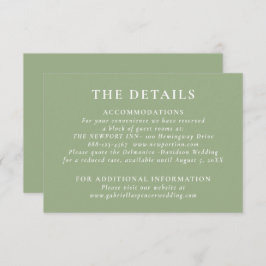 モダンセージ結婚グリーン詳細 エンクロージャーカード