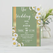 モダンセージ緑と白シンプルい結婚 招待状 (スタンド正面)