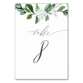 モダンセージ緑の白フローラNo 8 結婚's テーブルナンバー